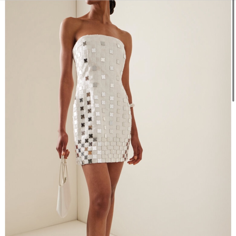 ILA. Exclusive Vivian Mirror-Embellished Sequined Crepe Mini Dress ; EU38